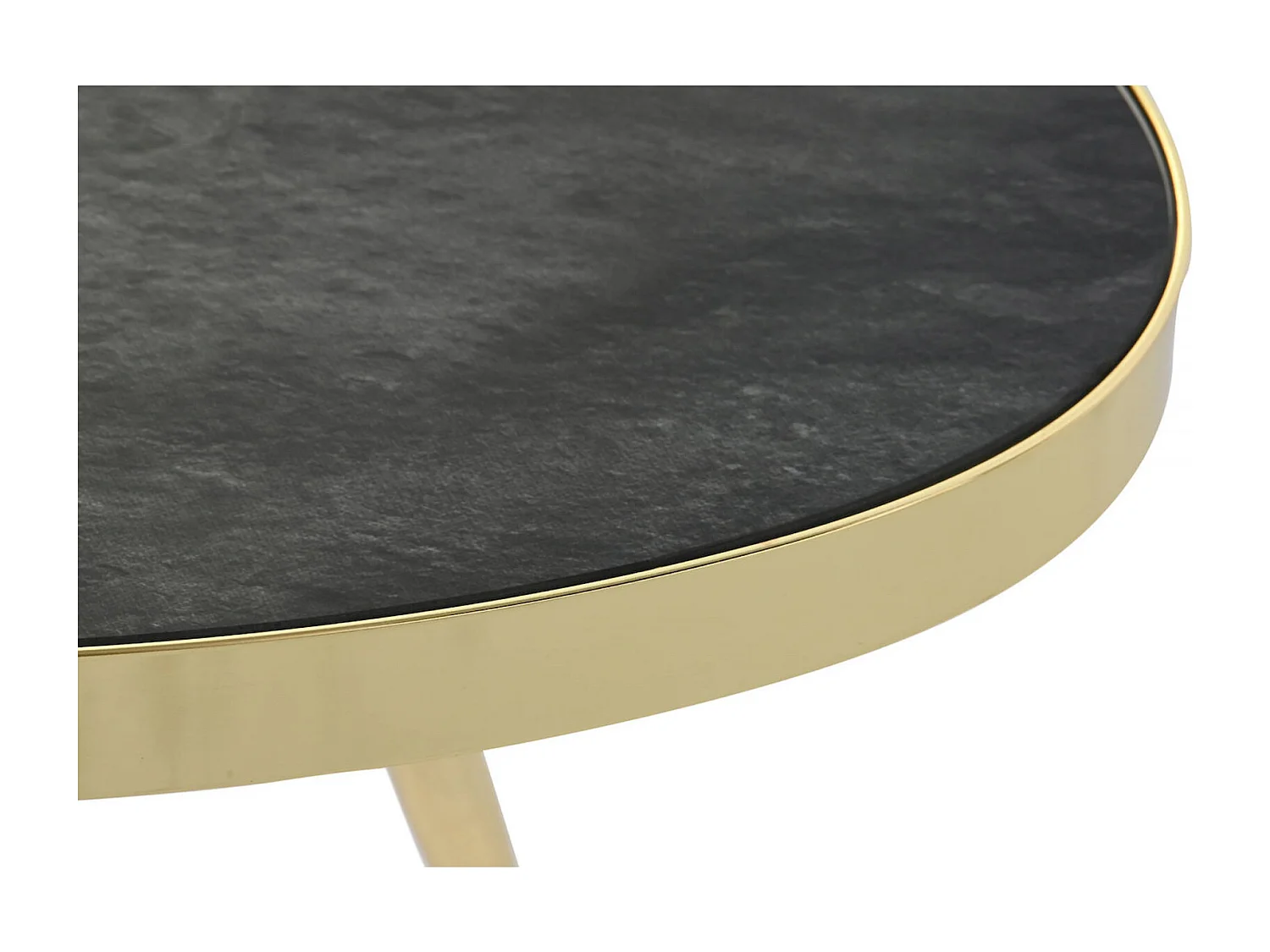 Table basse élégance verre noir avec touche dorée chic