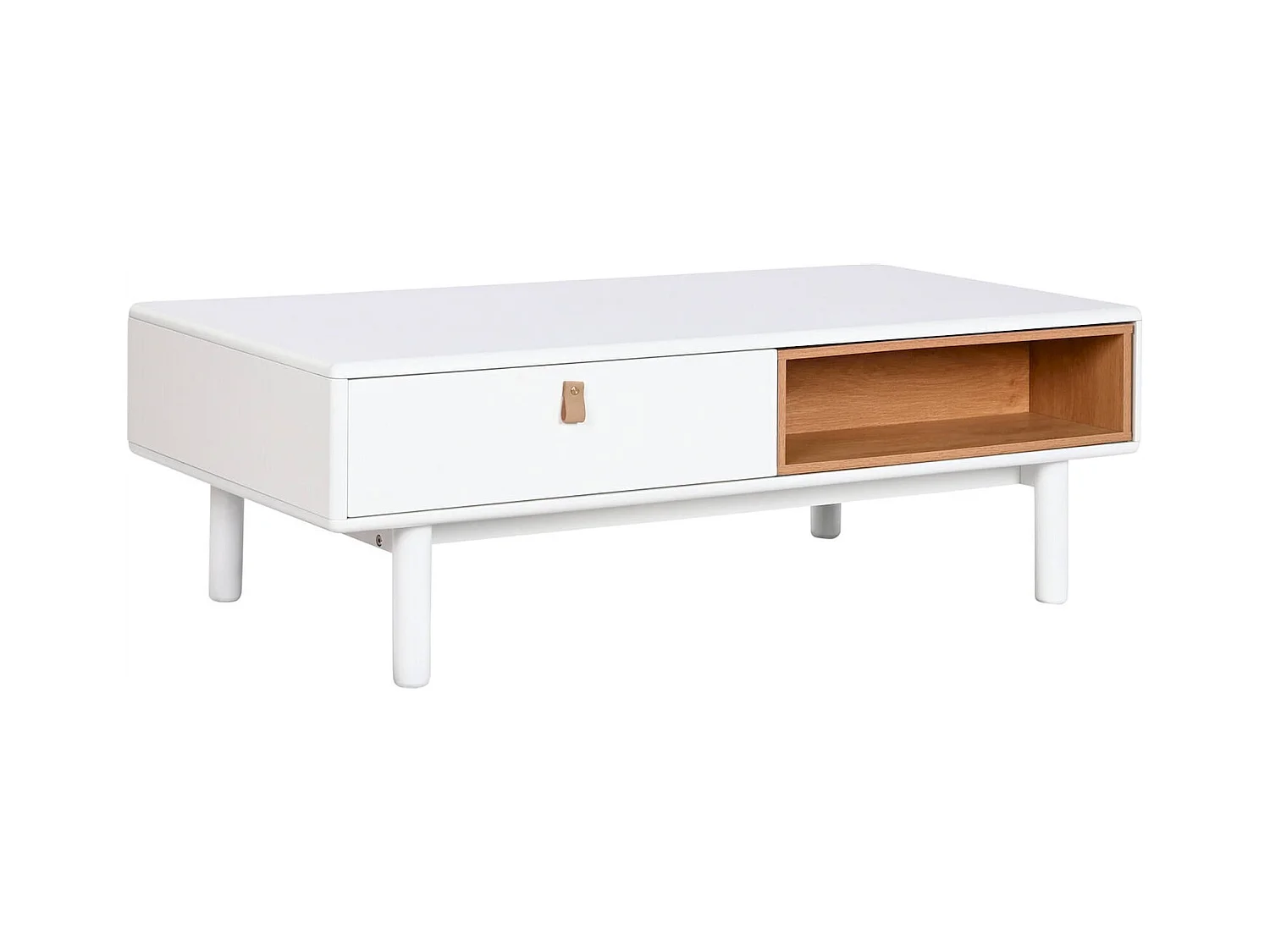 Table basse épurée bicolore pour salon moderne