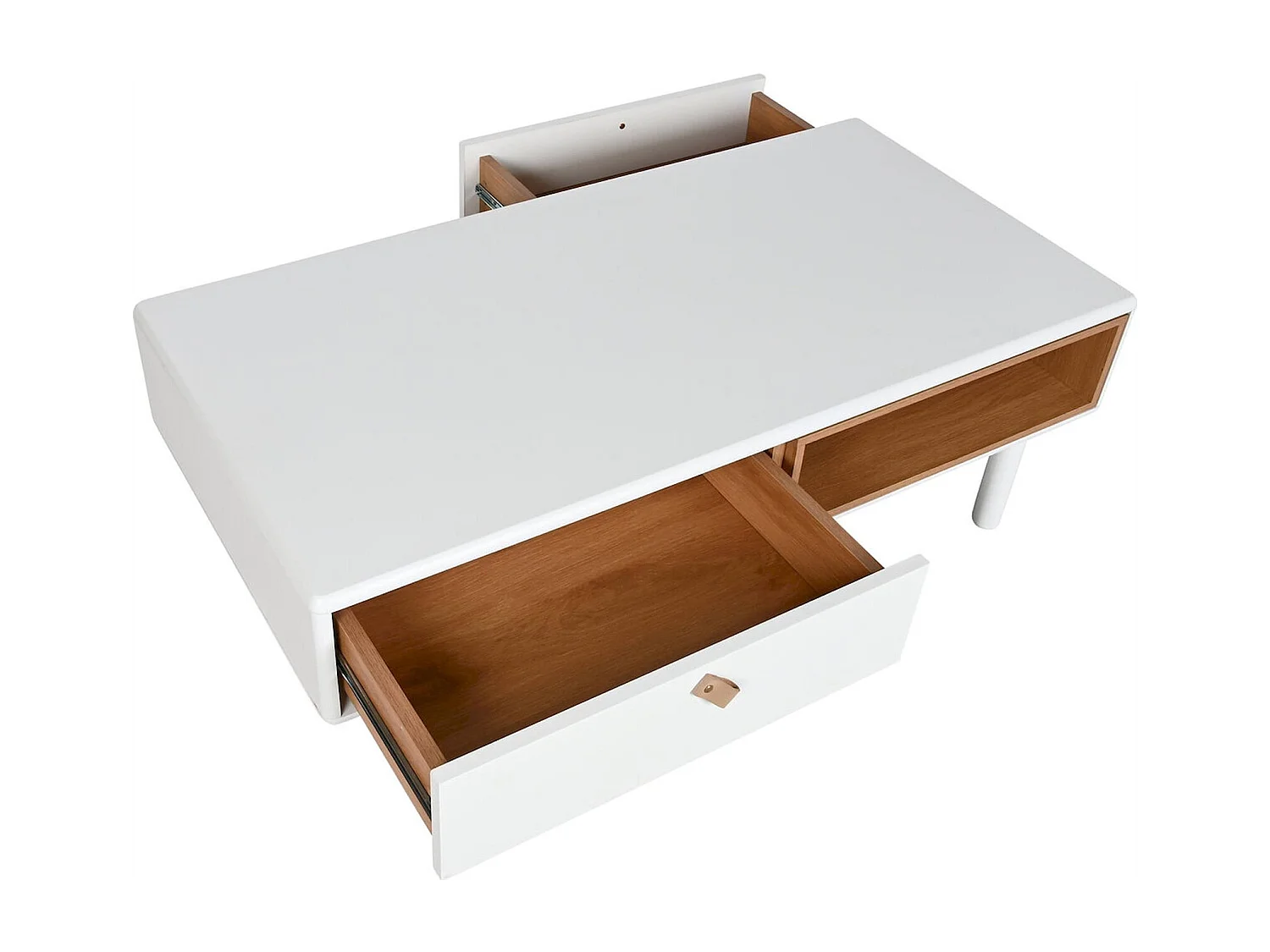 Table basse épurée bicolore pour salon moderne