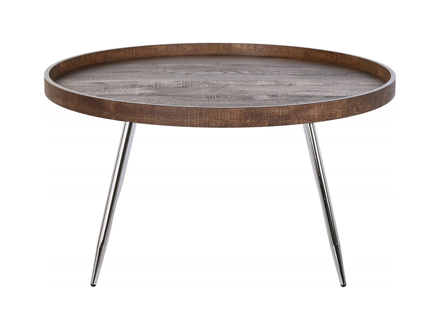 Table basse chic bois et argent pour salon moderne
