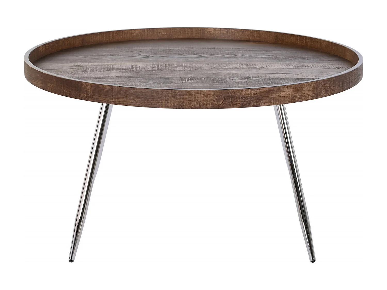 Table basse chic bois et argent pour salon moderne