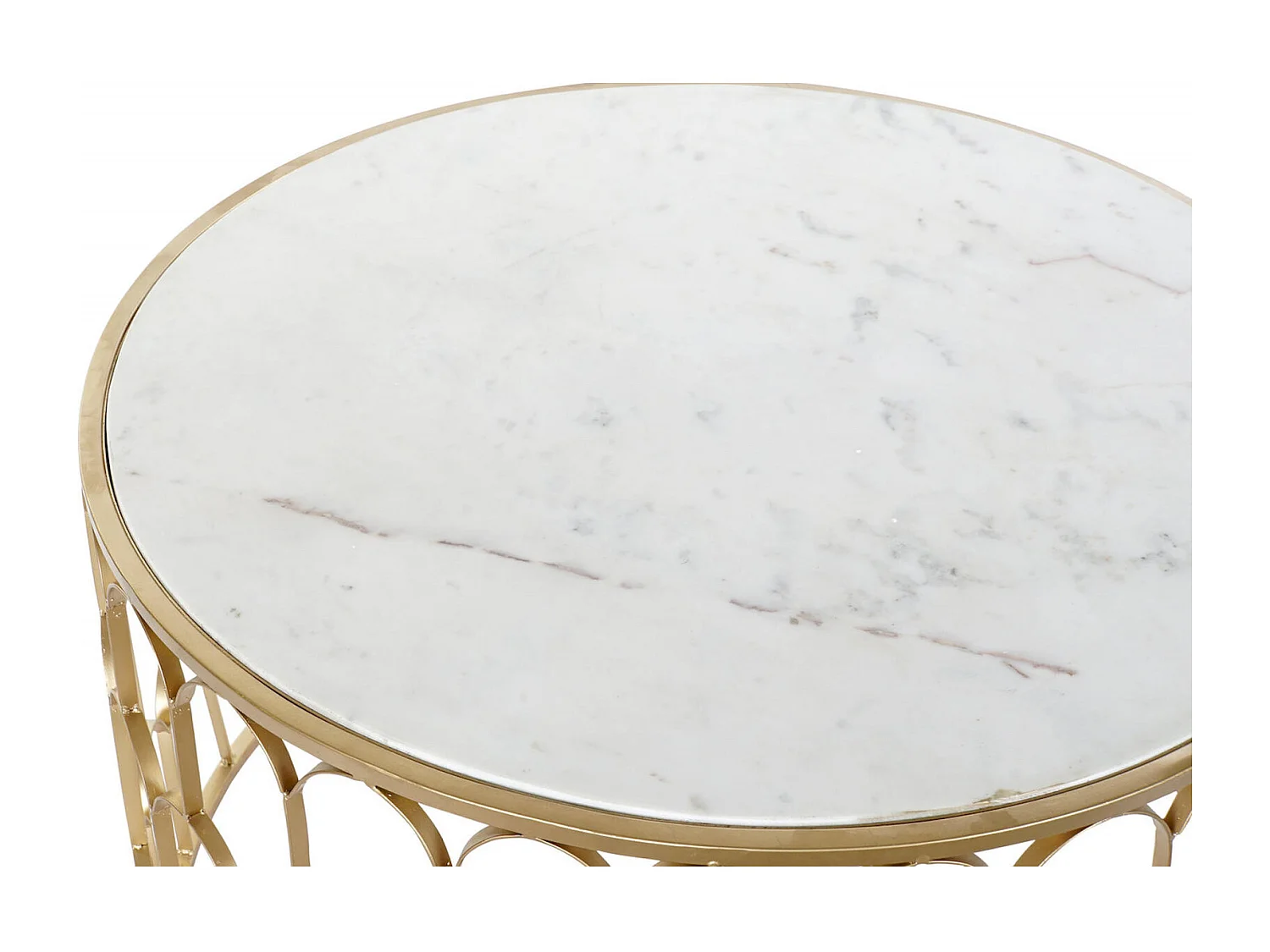 Table basse élégance marbre blanc et dorure chic