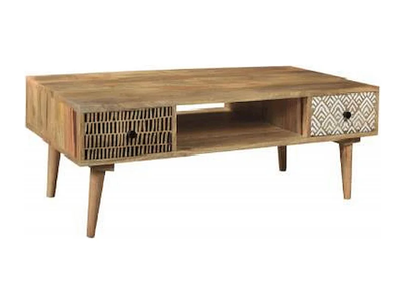 Table basse bois naturel éco-design pour salon