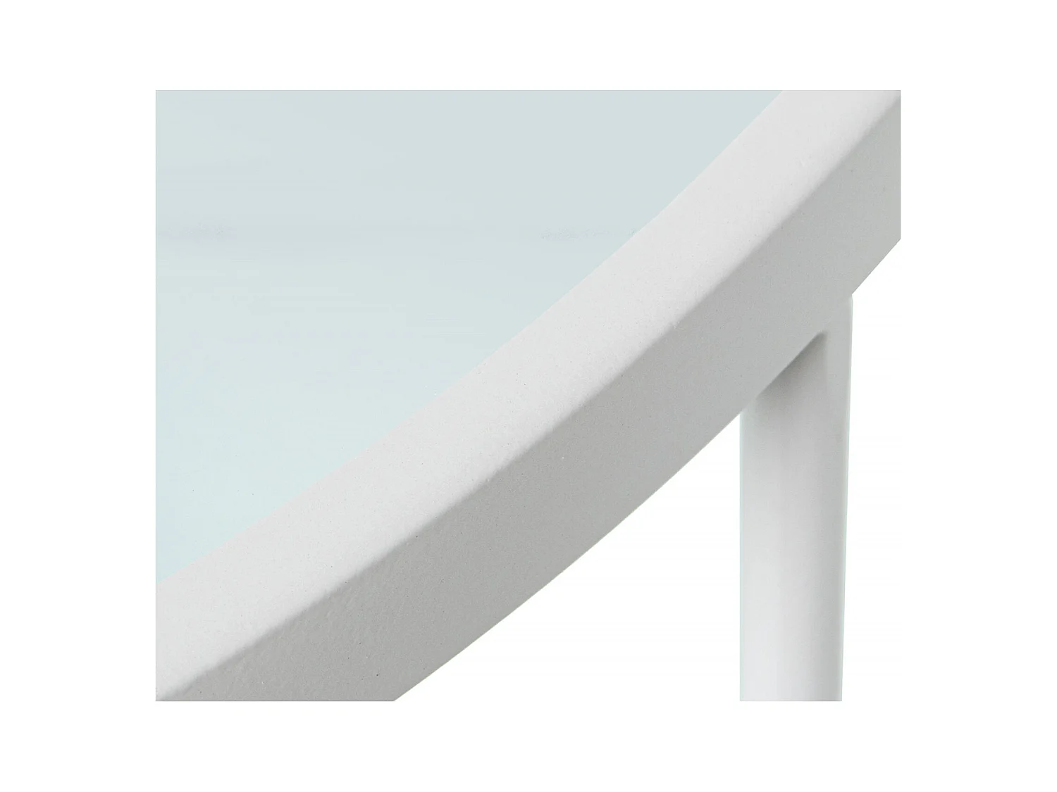 Table gigogne design métal blanc et surface en verre