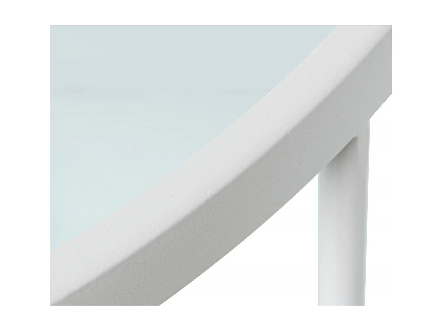 Table gigogne design métal blanc et surface en verre