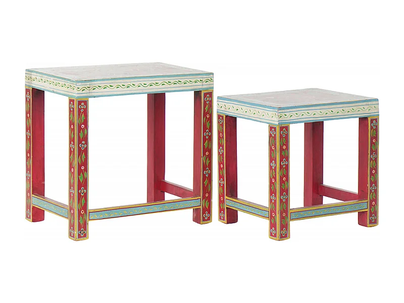 Table gigogne colorée et artisanale unique