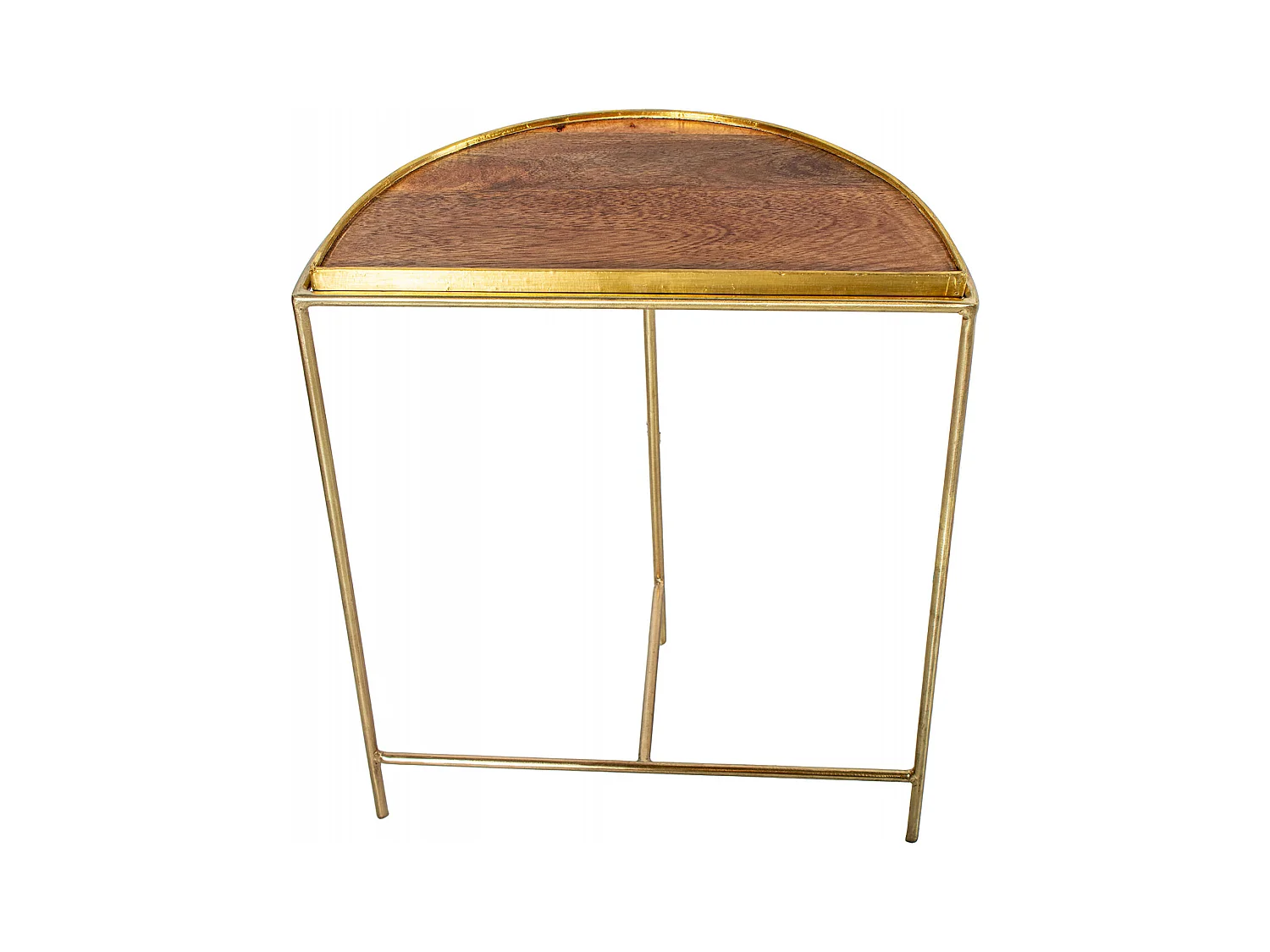 Table gigogne élégance métal doré et bois salon