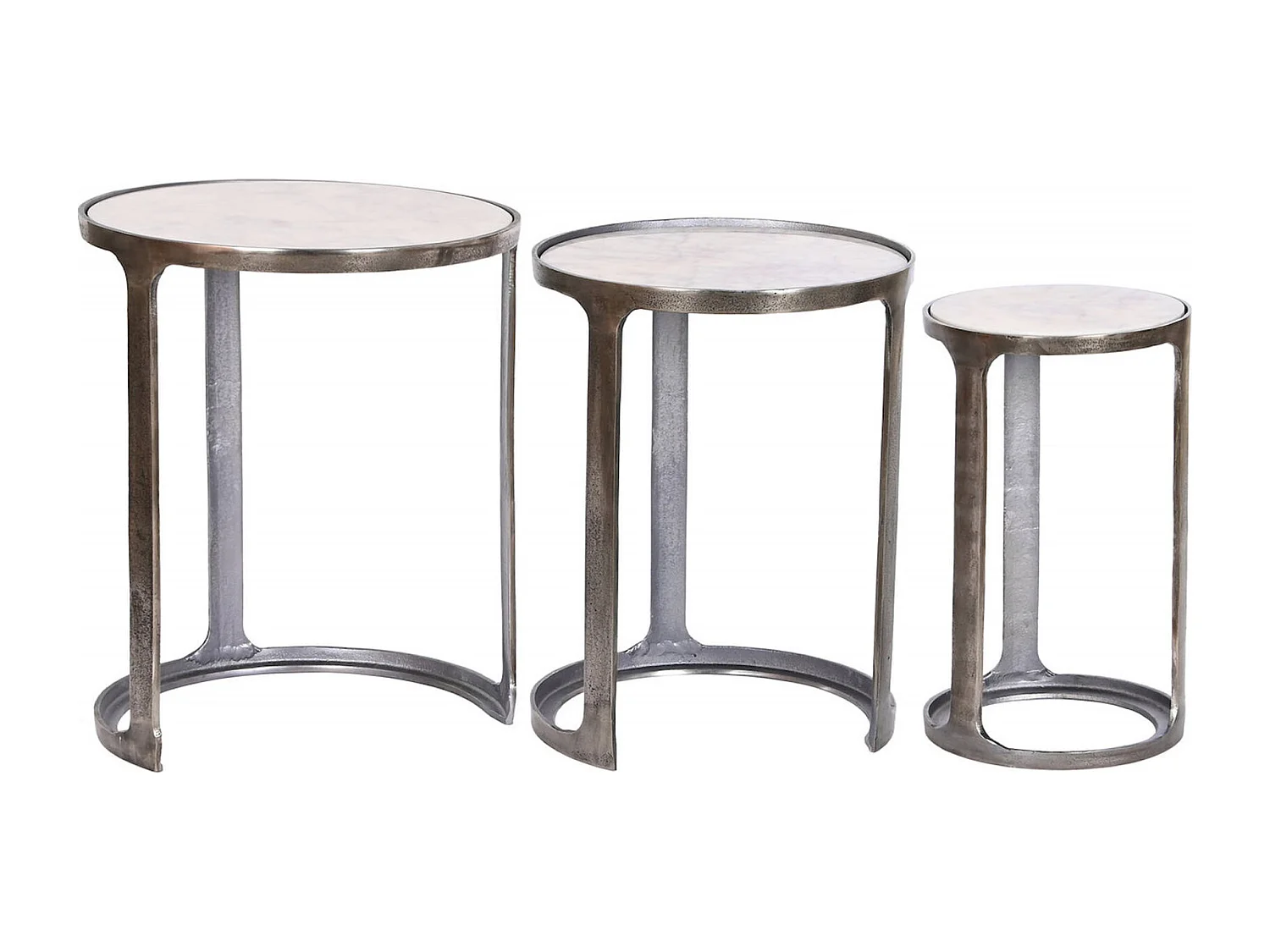 Table gigogne en marbre blanc élégance moderne