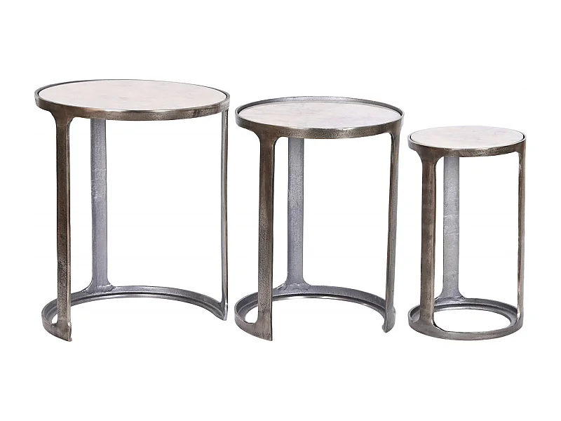 Table gigogne en marbre blanc élégance moderne