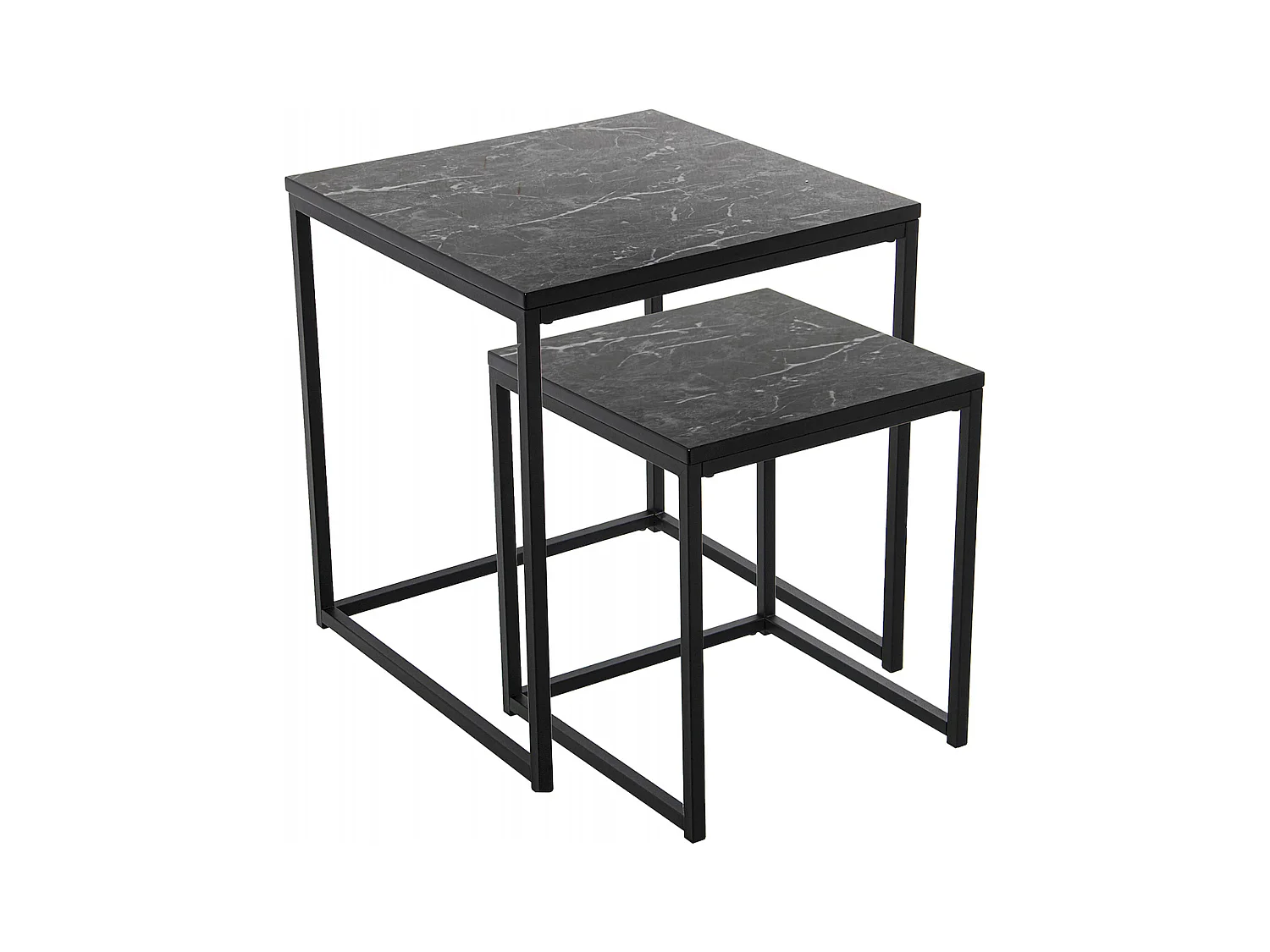 Table gigogne effet marbre pour un salon chic et moderne