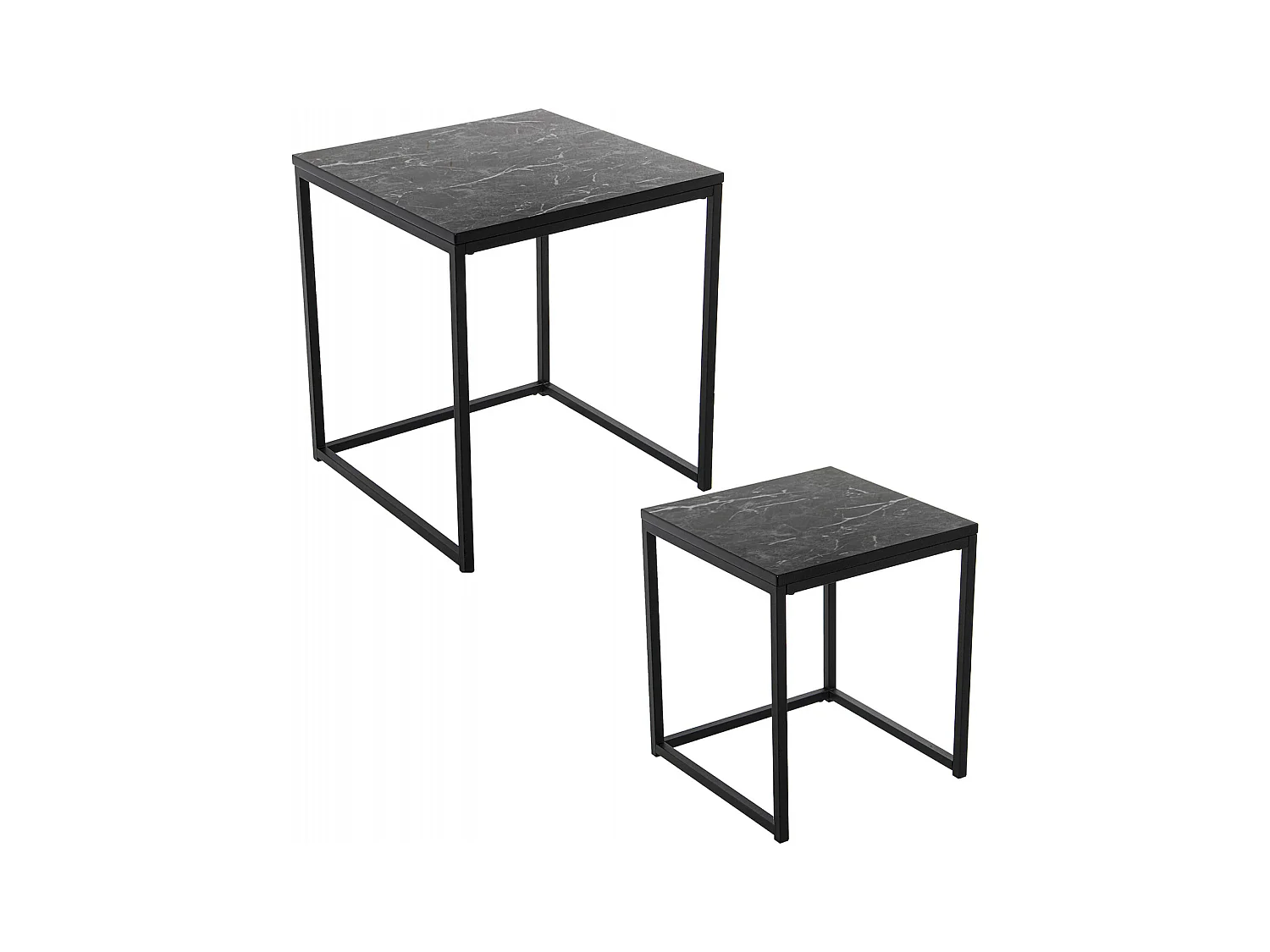 Table gigogne effet marbre pour un salon chic et moderne