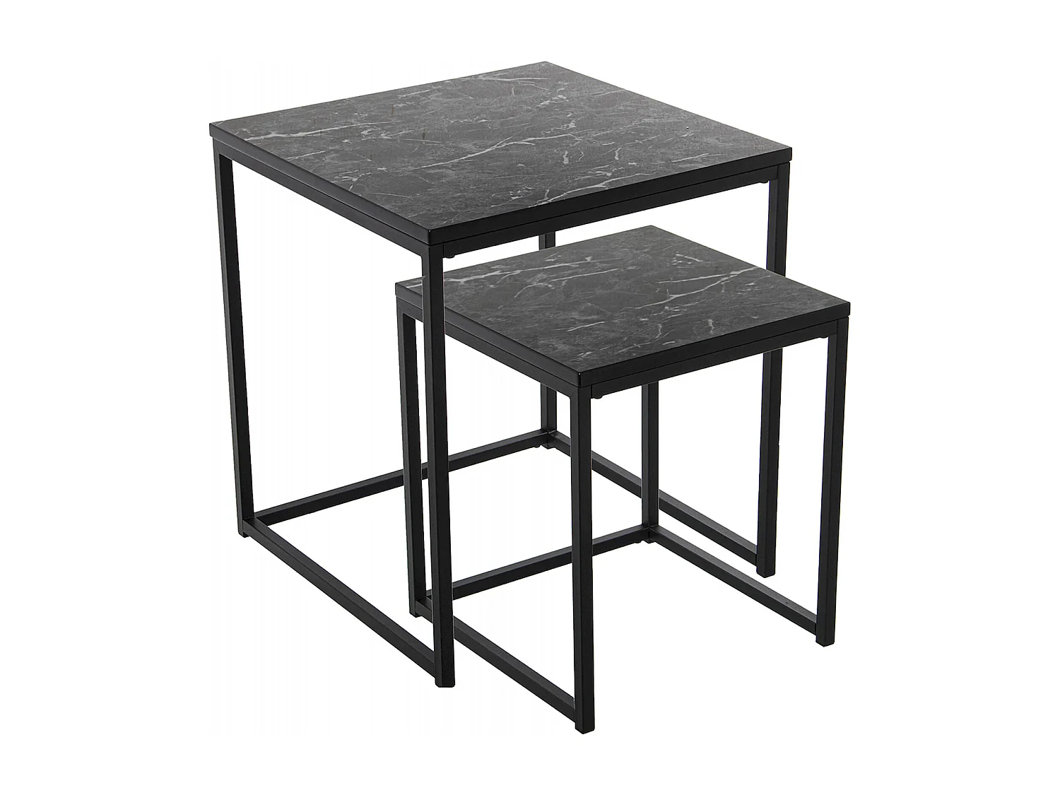 Table gigogne effet marbre pour un salon chic et moderne