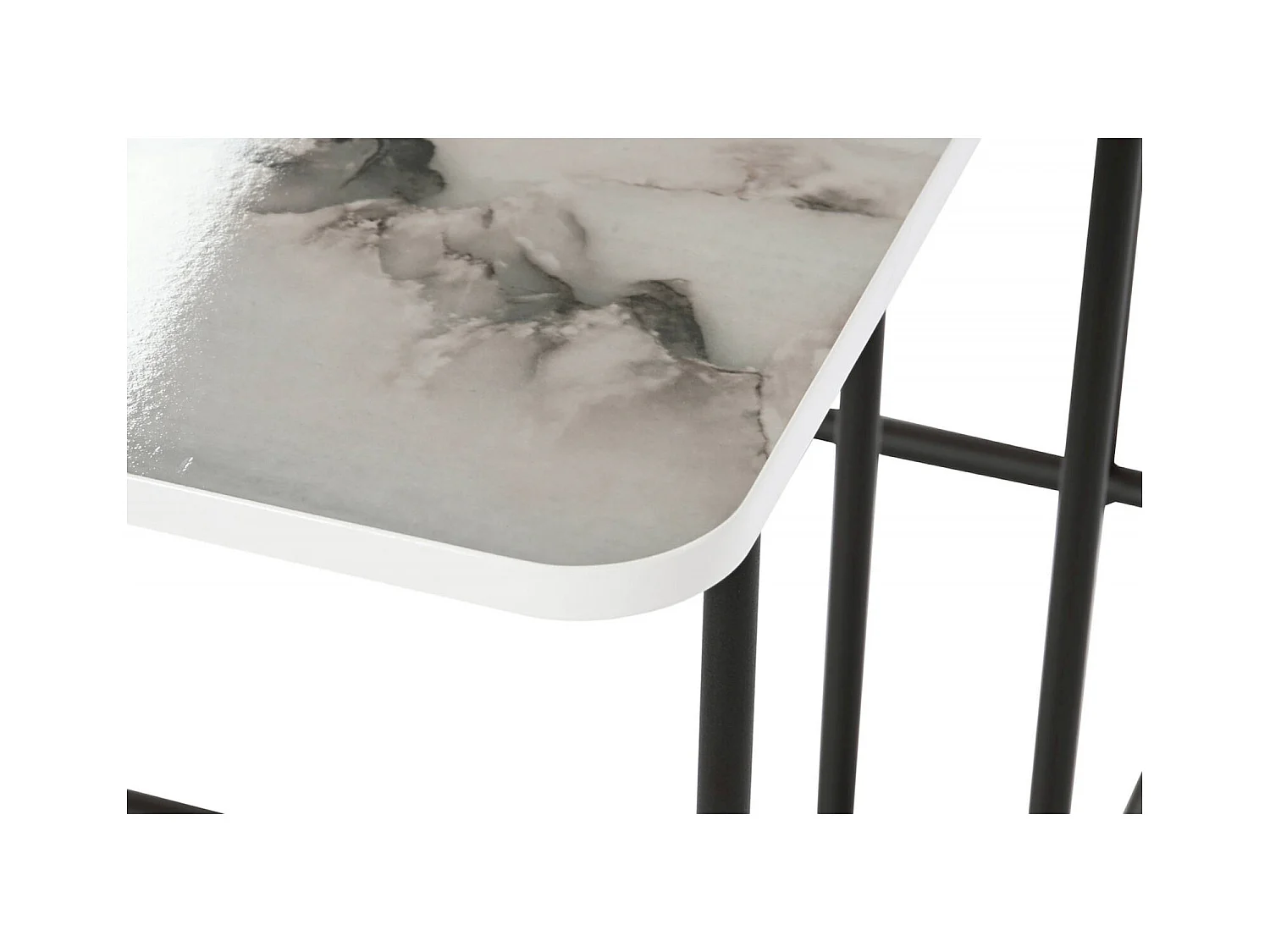 Table gigogne élégance marbre blanc et noir chic