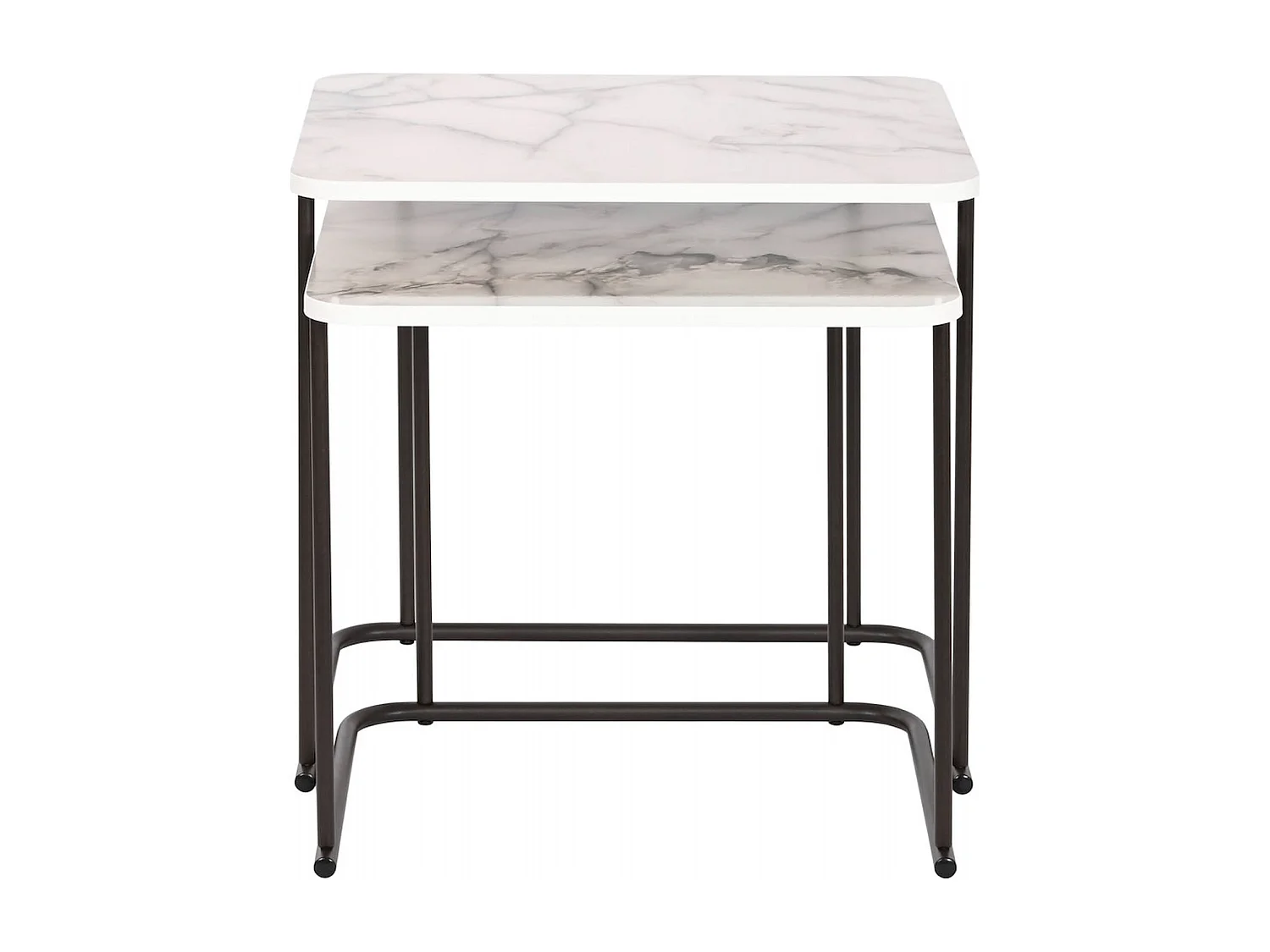 Table gigogne élégance marbre blanc et noir chic