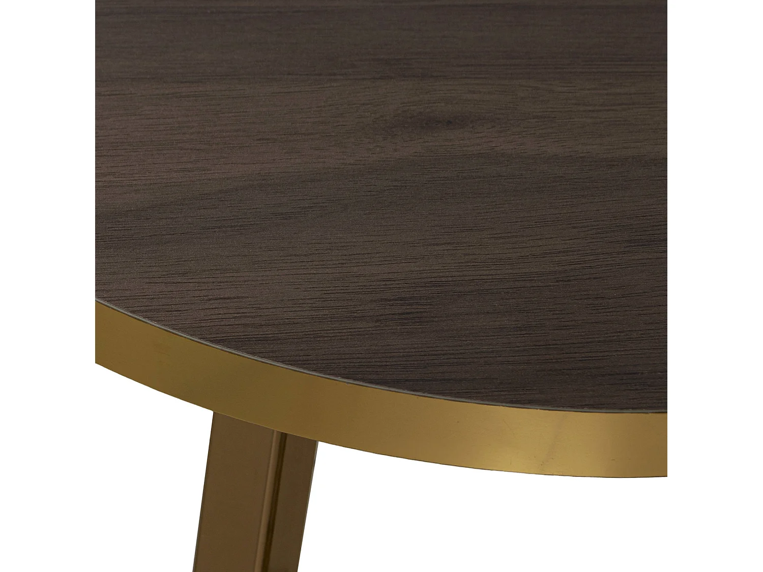 Table gigogne élégance noyer et touches dorées