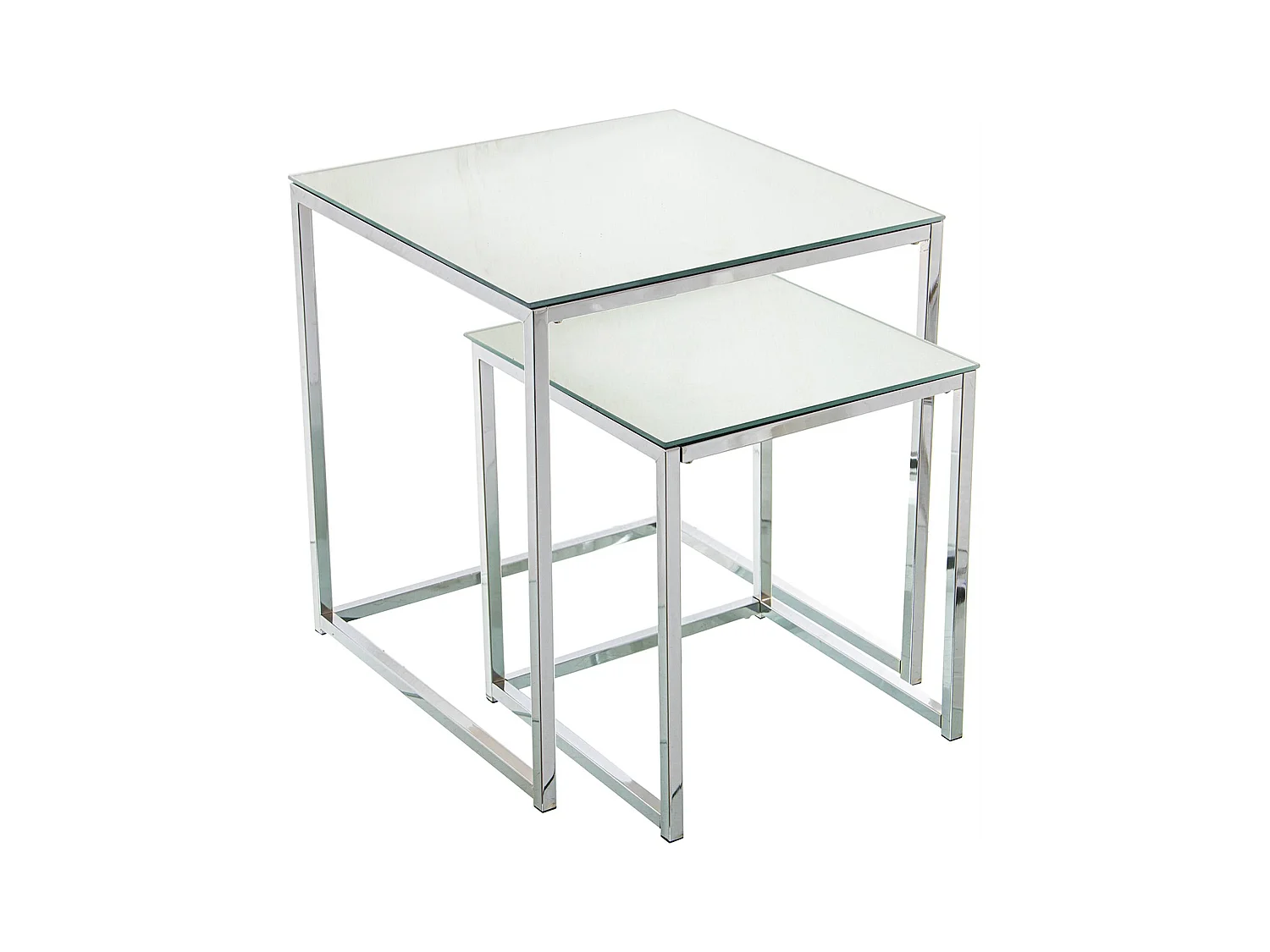 Table gigogne élégance métal et verre pour salon