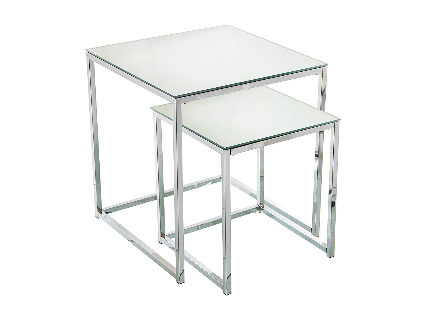 Table gigogne élégance métal et verre pour salon