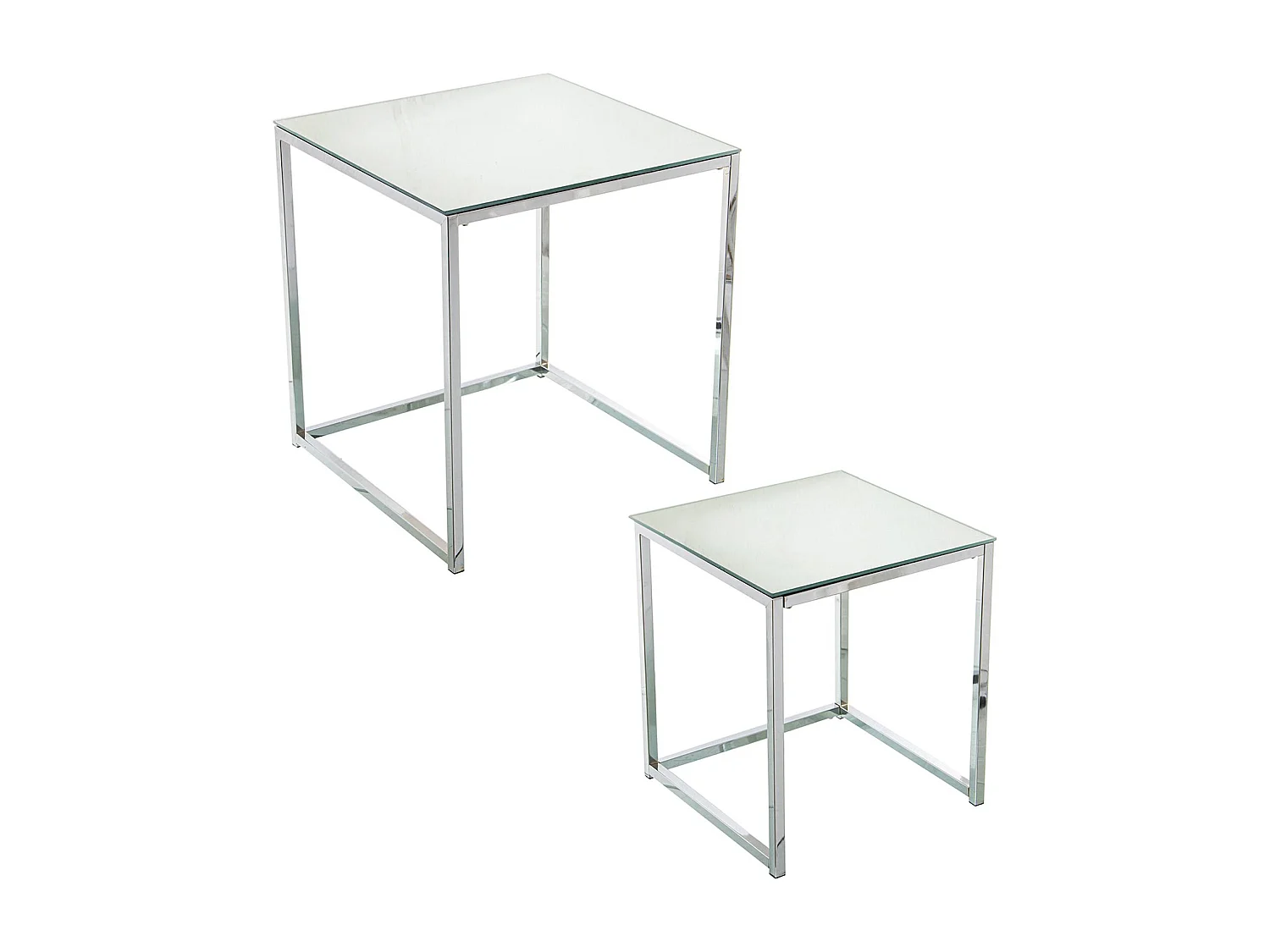 Table gigogne élégance métal et verre pour salon