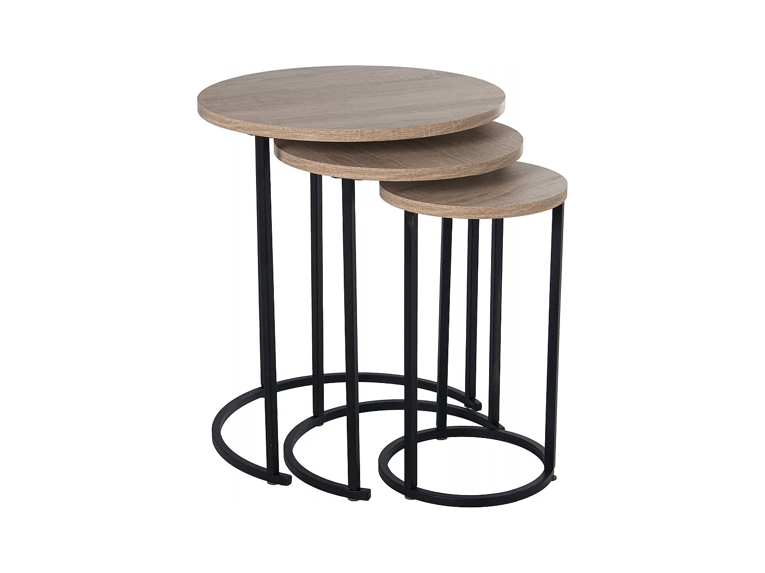 Table gigogne chêne noir élégante et moderne