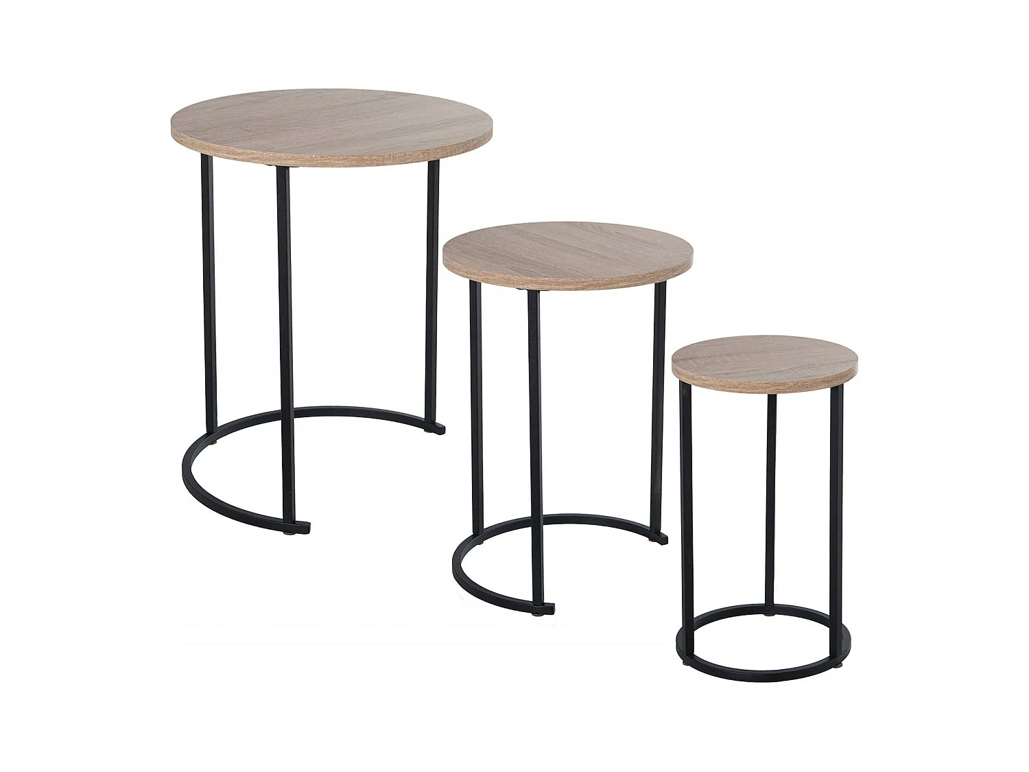 Table gigogne chêne noir élégante et moderne