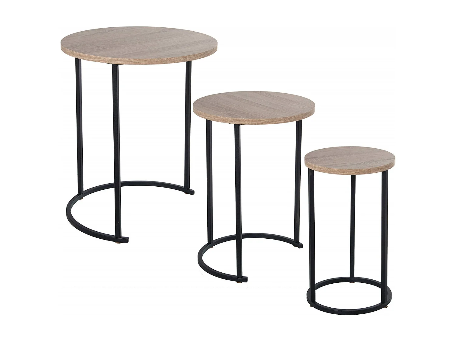 Table gigogne chêne noir élégante et moderne