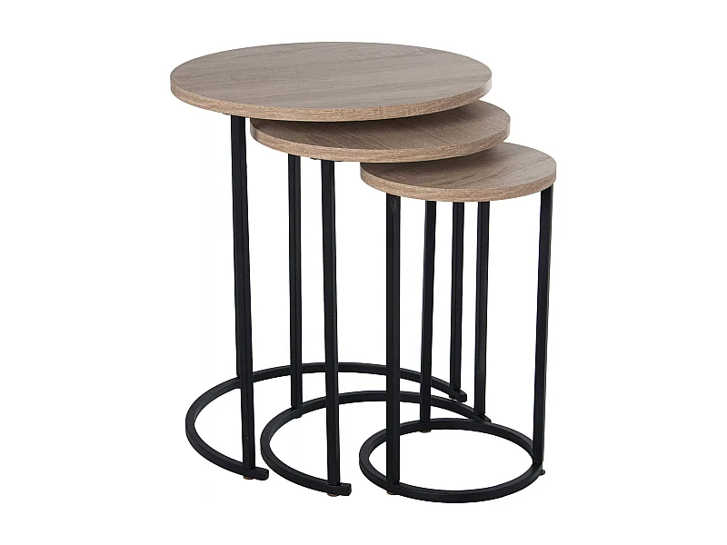 Table gigogne chêne noir élégante et moderne