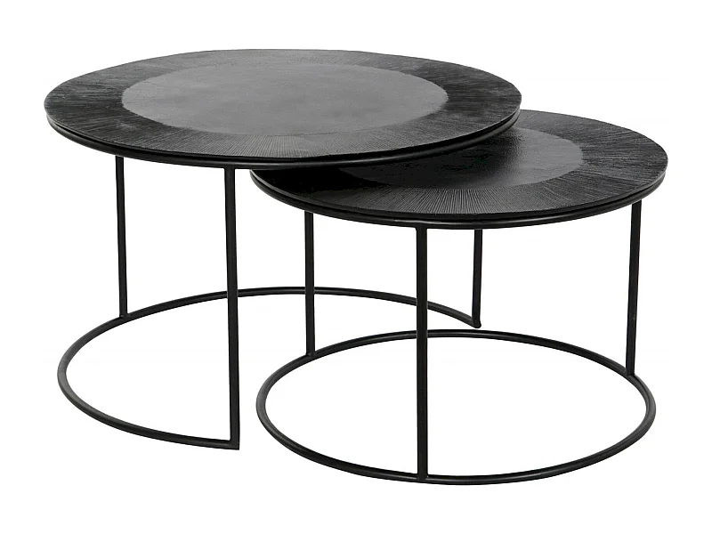 Table gigogne élégance en métal noir pour intérieur