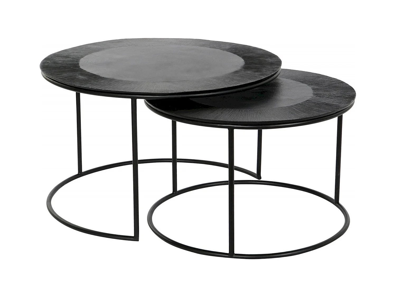 Table gigogne élégance en métal noir pour intérieur