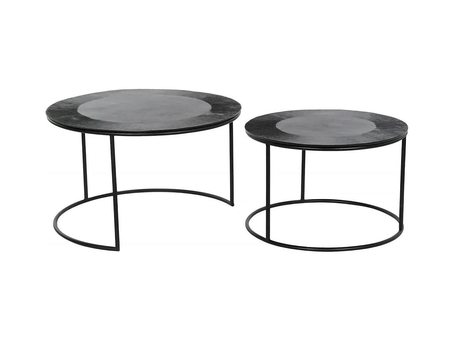 Table gigogne élégance en métal noir pour intérieur