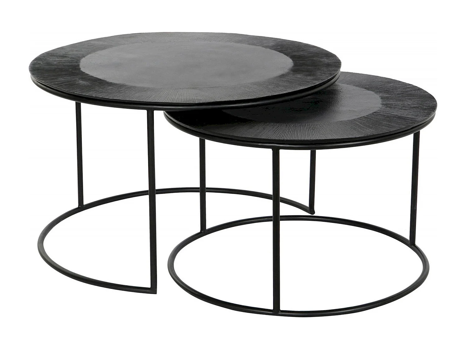 Table gigogne élégance en métal noir pour intérieur