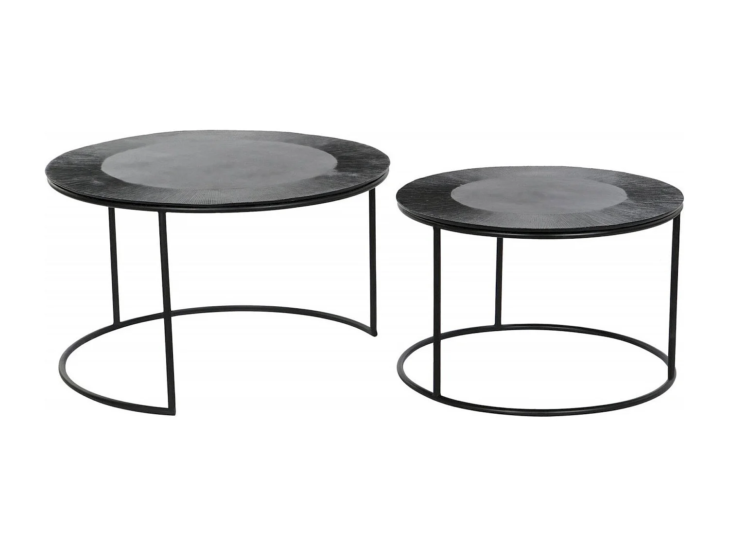 Table gigogne élégance en métal noir pour intérieur