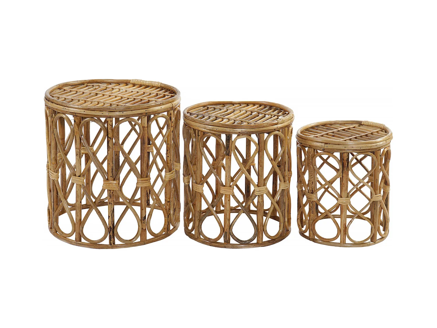 Table gigogne élégance osier pour intérieur cosy