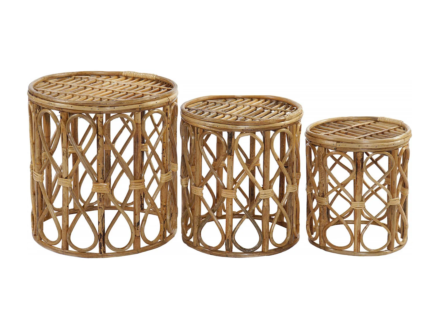 Table gigogne élégance osier pour intérieur cosy