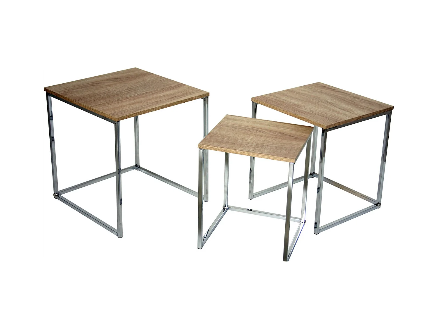 Table gigogne design bois et pieds métal élégant