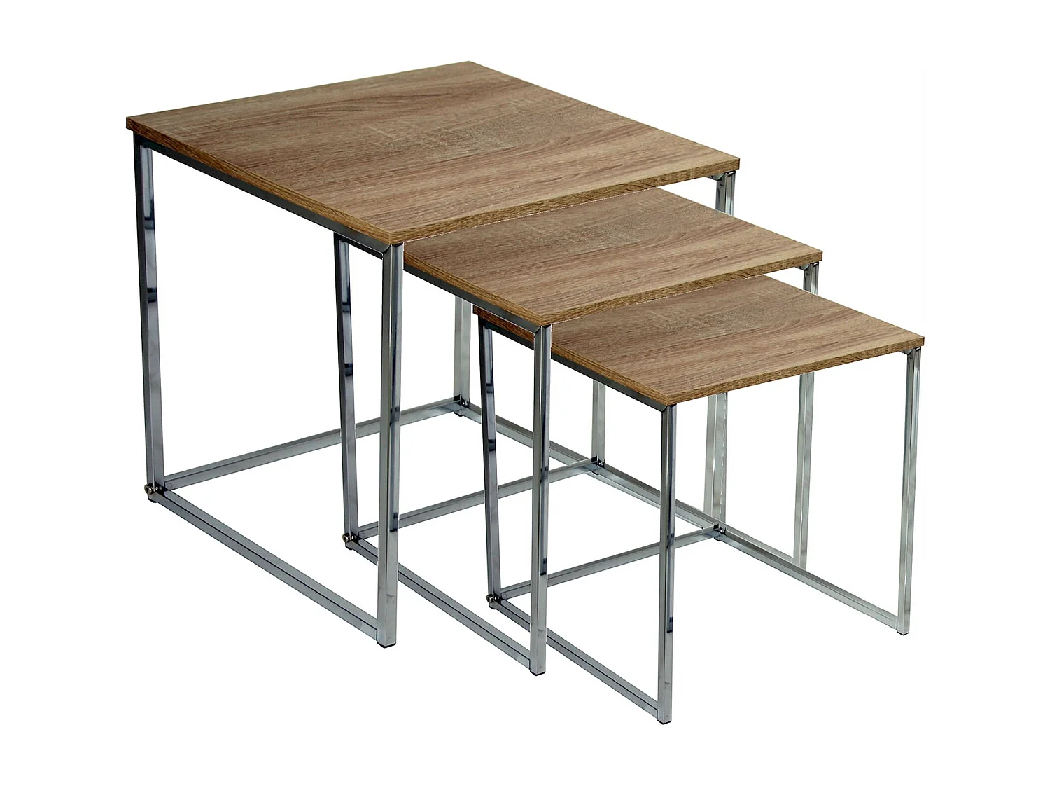 Table gigogne design bois et pieds métal élégant