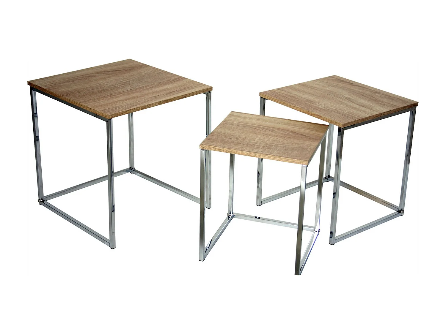 Table gigogne design bois et pieds métal élégant