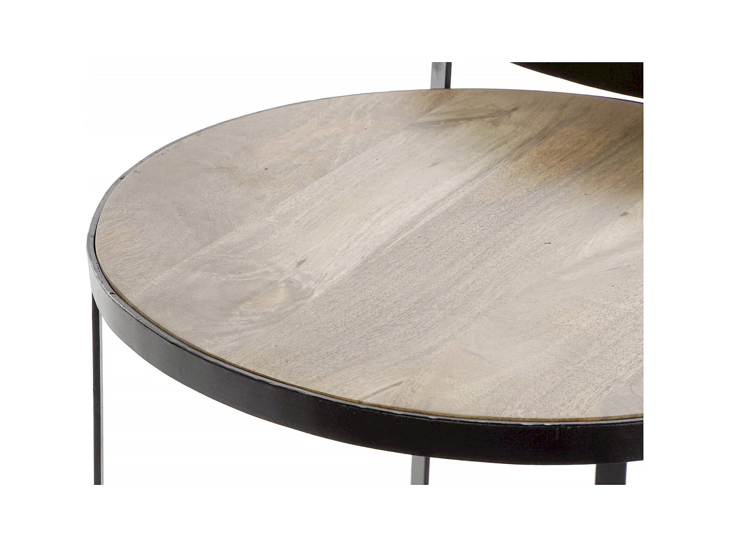 Table gigogne design bois exotique et métal élégant