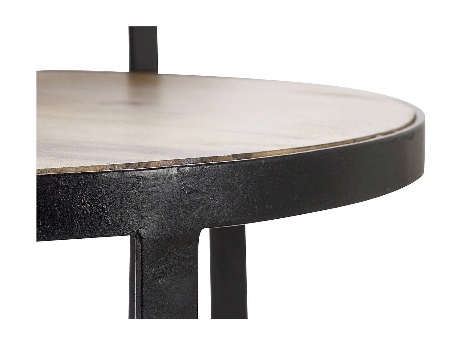 Table gigogne design bois exotique et métal élégant
