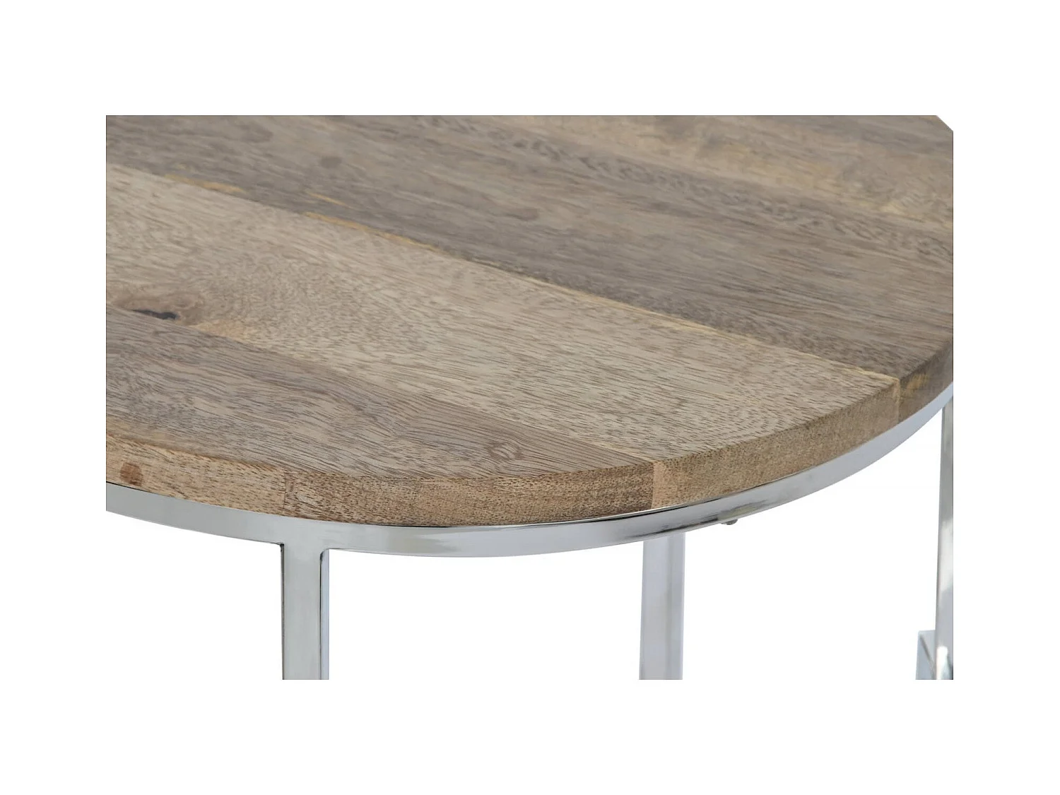 Table gigogne design en mango et acier pour salon moderne