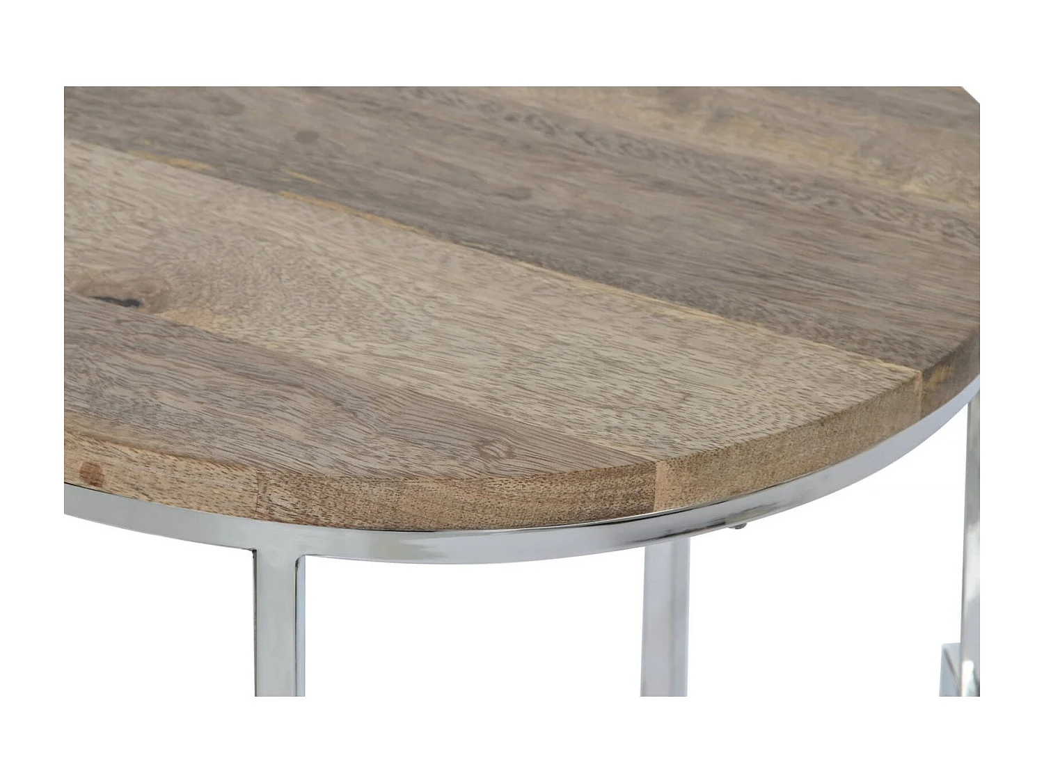 Table gigogne design en mango et acier pour salon moderne