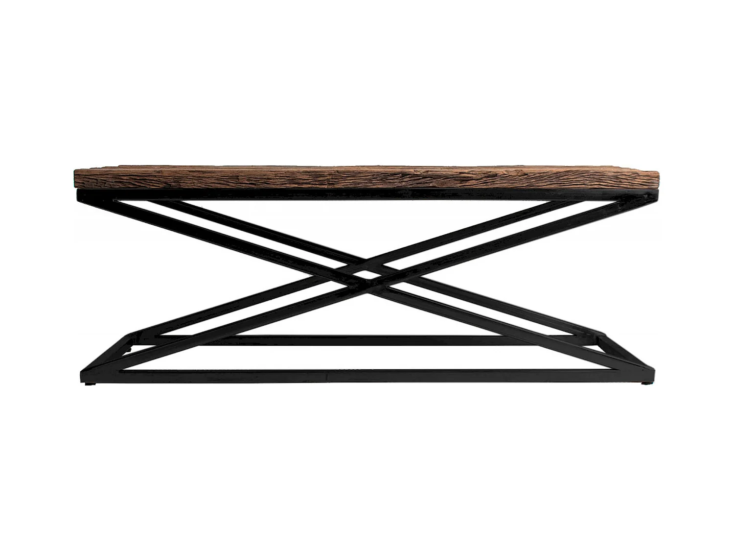 Table basse Akron en teka style industriel