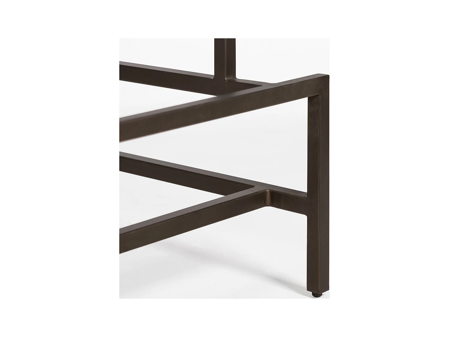 Table basse design verre et métal bronze