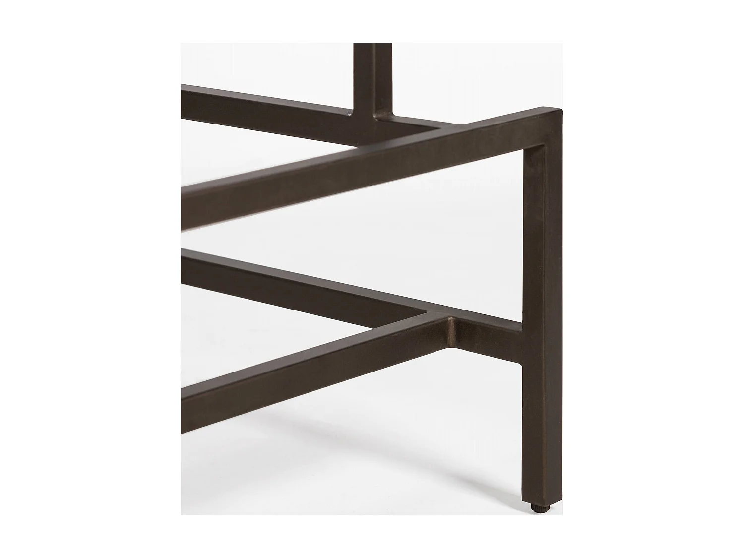 Table basse design verre et métal bronze