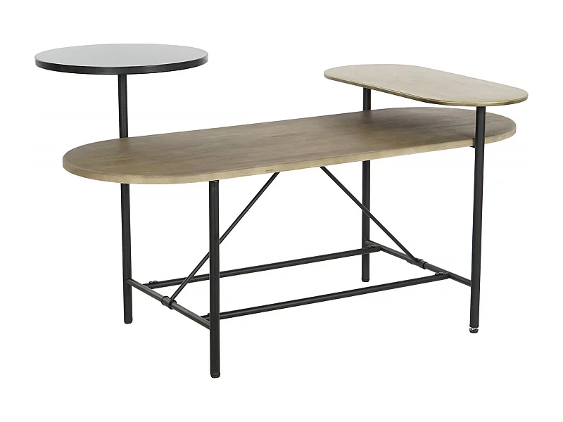 Table basse élégance bois et métal pour salon moderne