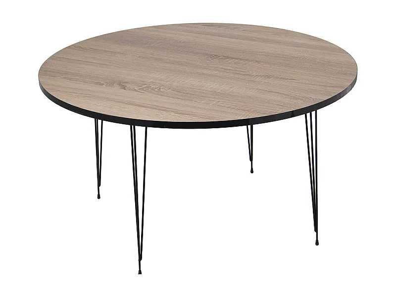 Table basse élégante bois et métal style robuste