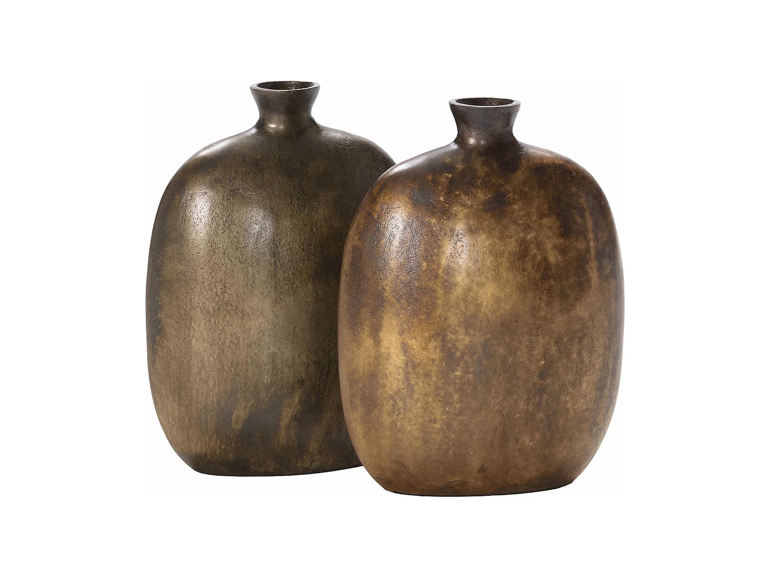 Vase en métal laiton vieilli au charme sculptural