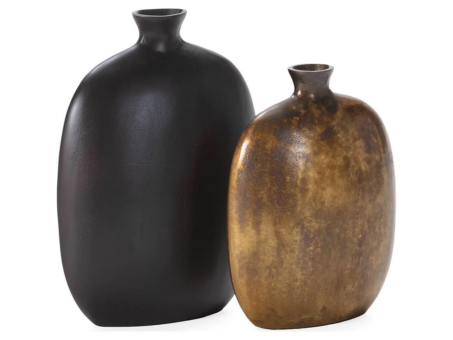 Vase en métal laiton vieilli au charme sculptural