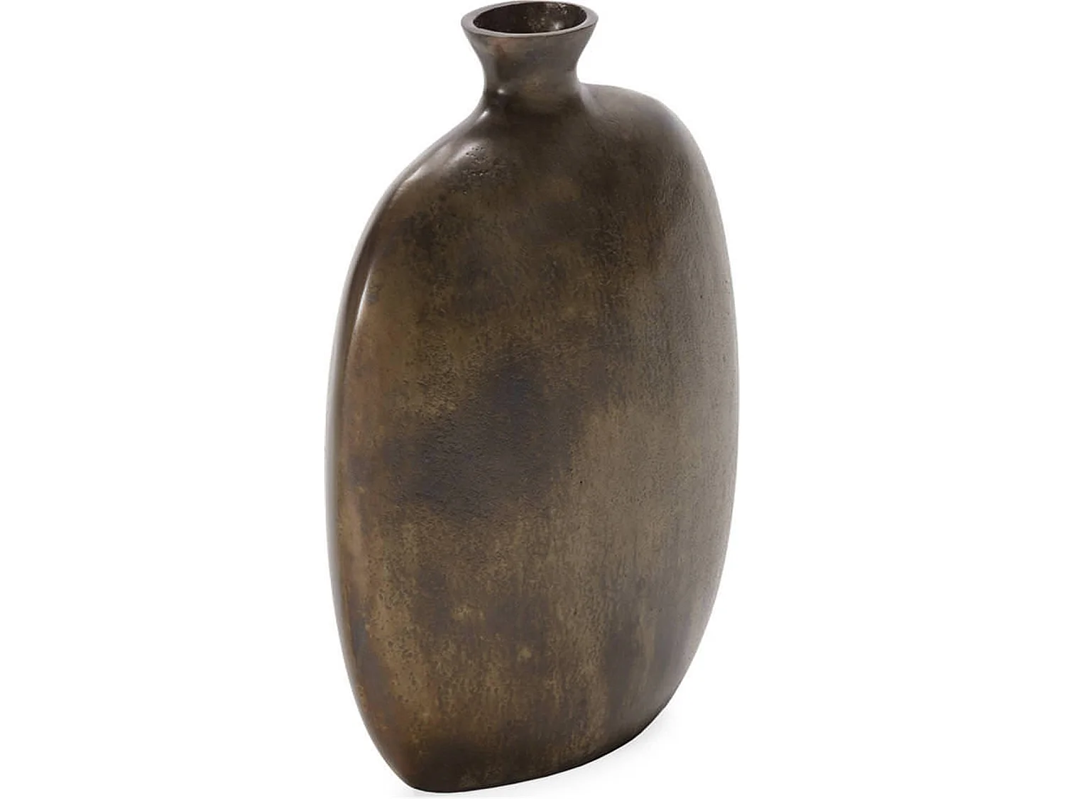Vase en métal laiton vieilli au charme sculptural