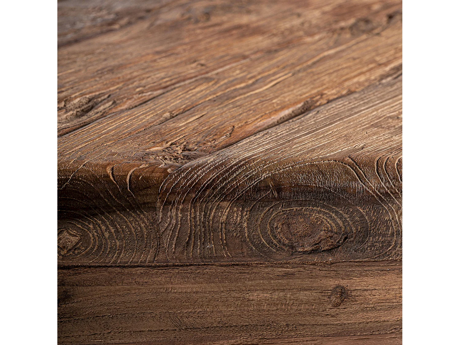 Table Basse Contemporaine en Teka Marron