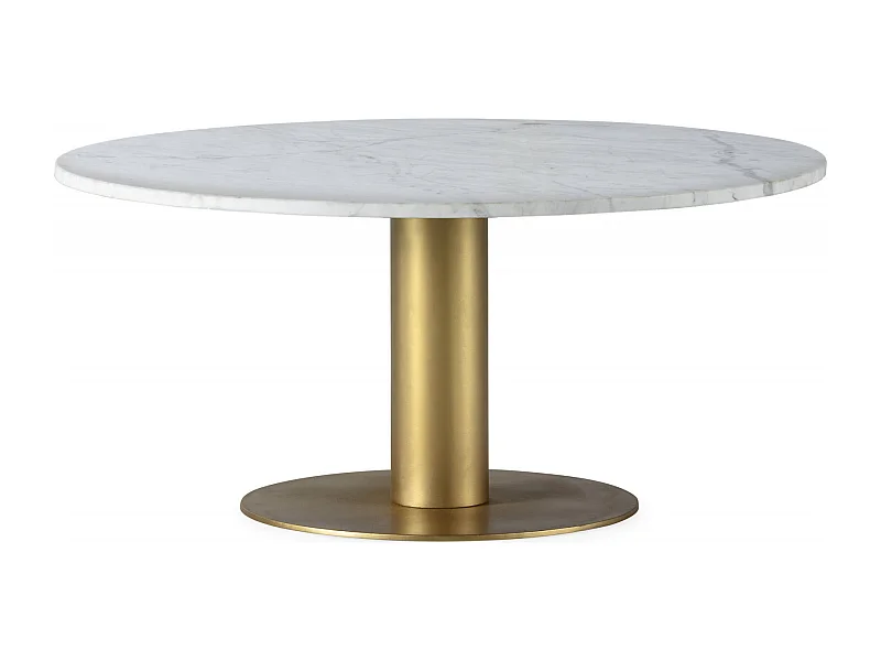 Table basse chic Doré/Blanc pour salon élégant